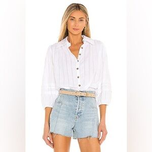 Free People Happy Days Blouse Ivory Size Medium